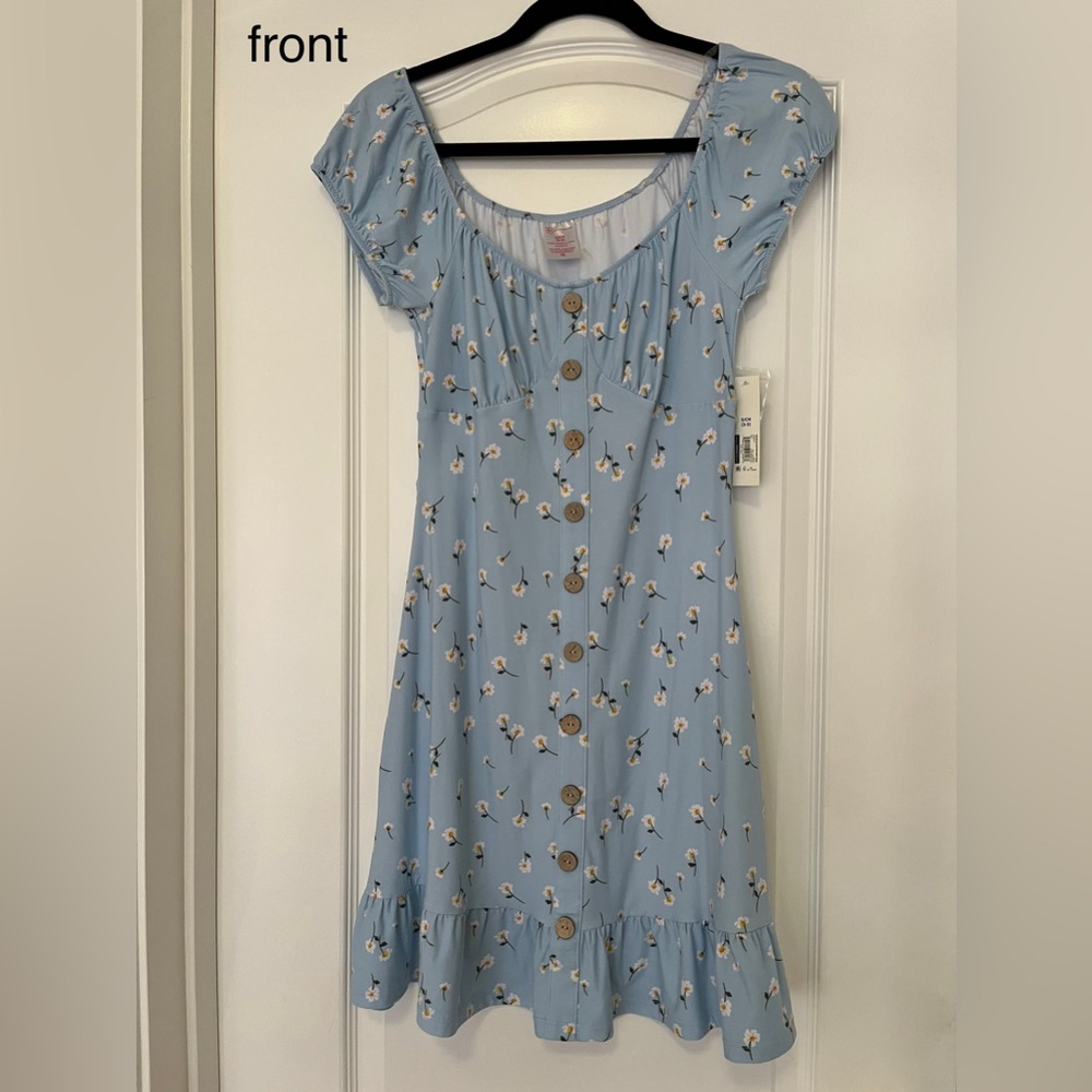 No Boundaries Juniors’ Puff Sleeve Dress - S